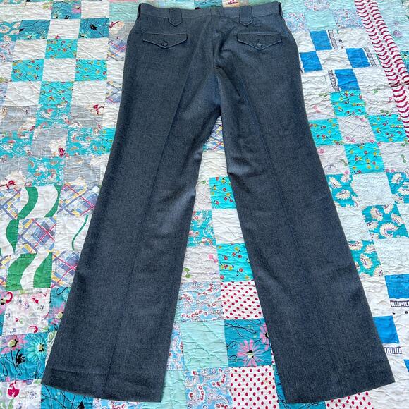 Vintage 70s Pendleton Grey Virgin Wool Western Wear Bootcut Trousers USA 36 x 32 - Picture 4 of 5